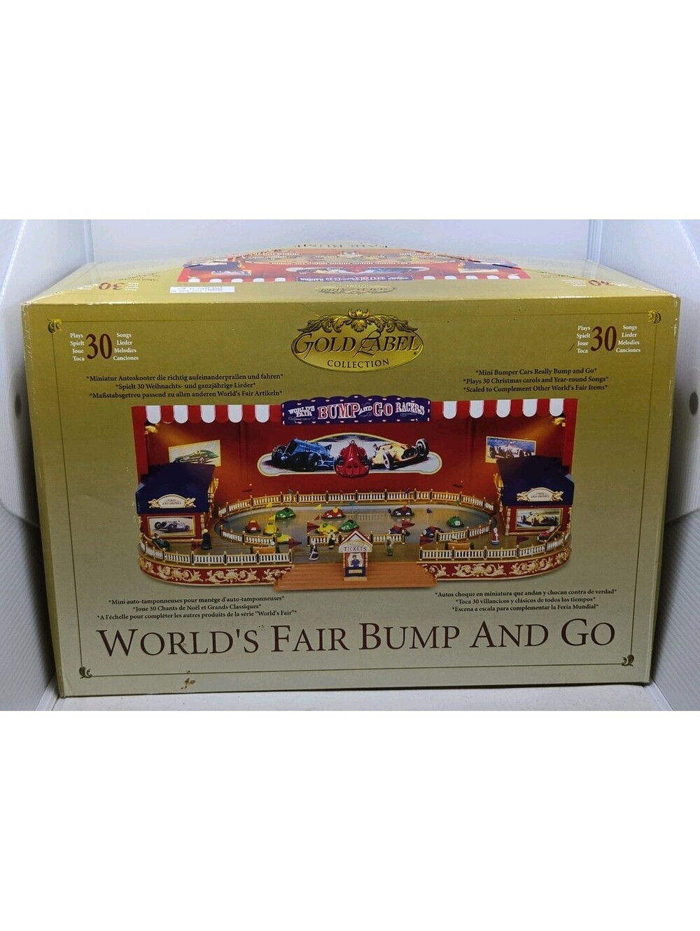 Mr Christmas Worlds Fair Gold Label Bump and Go Bumper Cars Display 2005 Vintage
